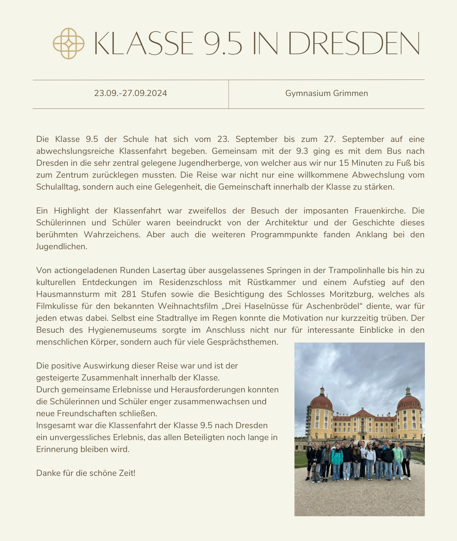 Klassenfahrt 95 Dresden 2024